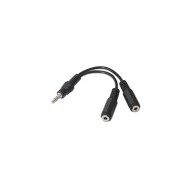 Cable Audio Estereo 2 Jack 3.5/H-Jack 3.5 M 15 Cm Nanocable