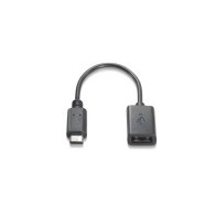 Cable USB 2.0 3A Tipo USB-C/M-A/F 15cm Negro