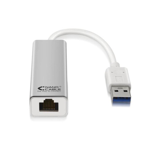 Conversor USB 3.0 A Ethernet 10/100/1000 Mbps 15cm Plata Nanocable