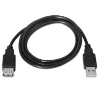 Cable USB 2.0 Prolongador Tipo A Macho a Hembra 1m Negro