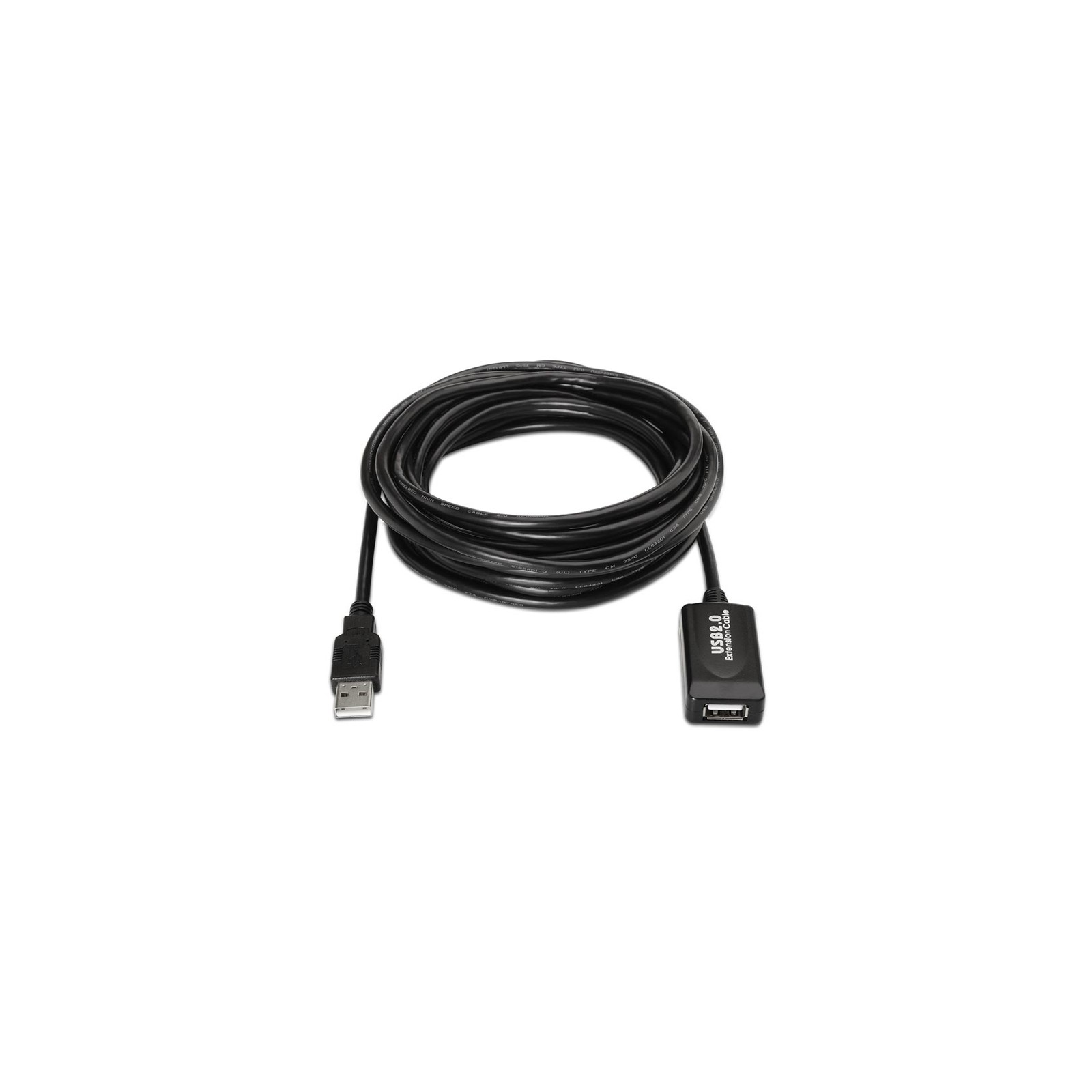 USB 2.0 Extension Cable Type A Male to Female 5m Black Nanocable