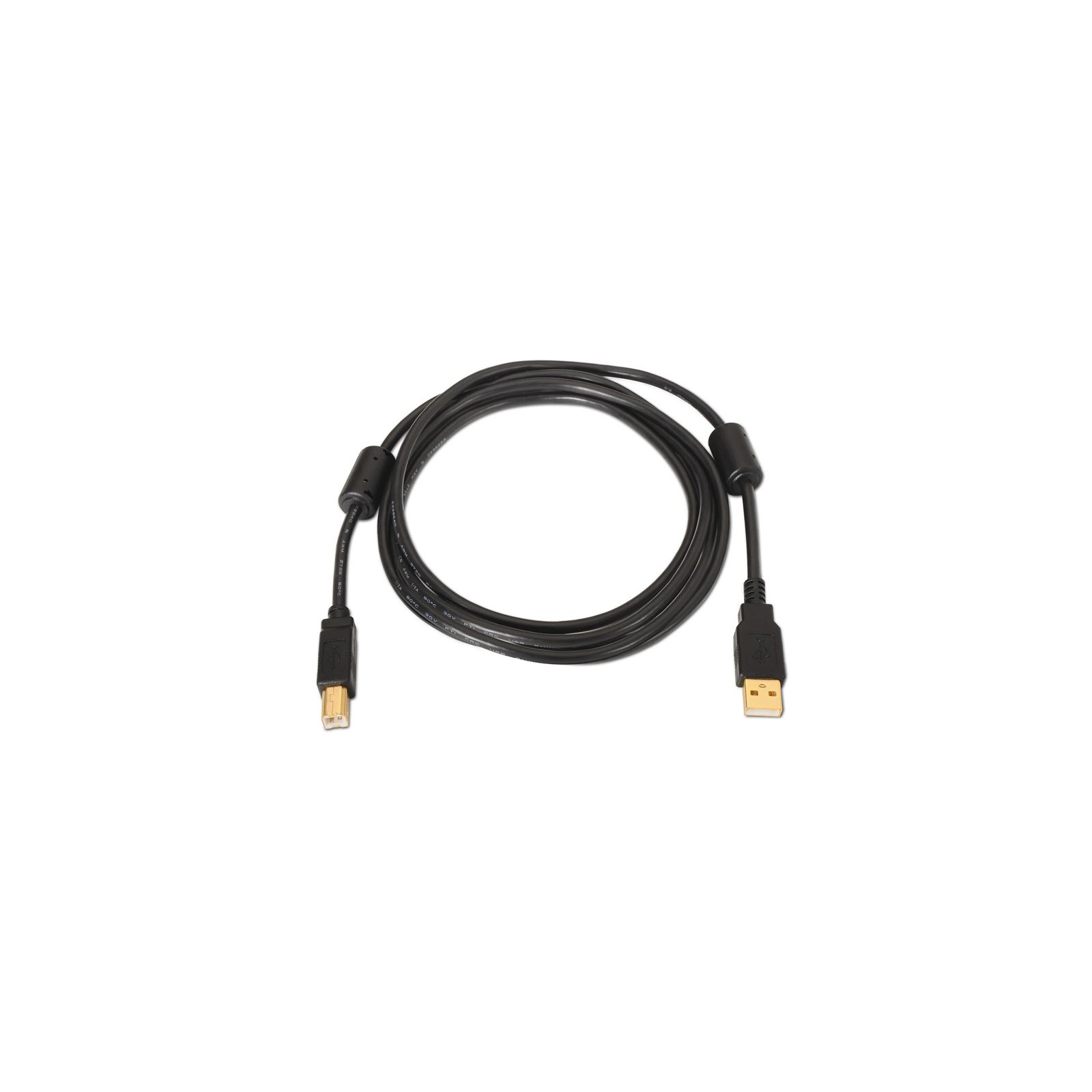 USB 2.0 Printer Cable A/M-B/M 2M Black Nanocable