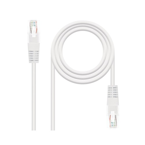 Cable De Red Latiguillo RJ45 Cat.5e UTP AWG24 2m Blanco Nanocable