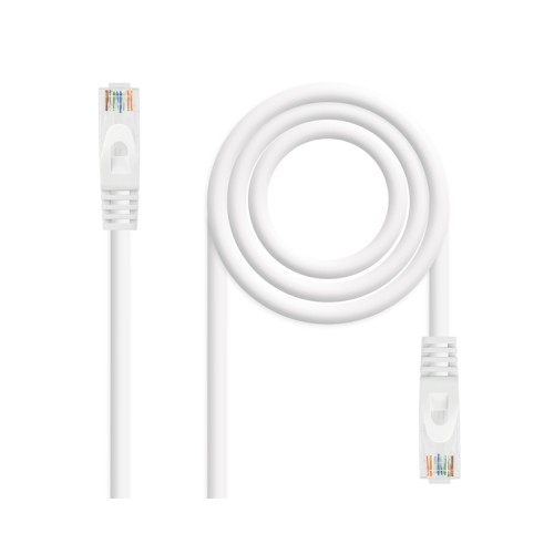 Cable De Red Latiguillo RJ45 UTP Cat6a AWG24 0.5 M Blanco Nanocable