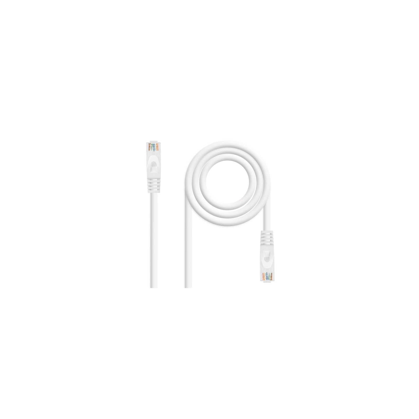 Cable De Red Latiguillo RJ45 UTP Cat6a AWG24 0.5 M Blanco Nanocable