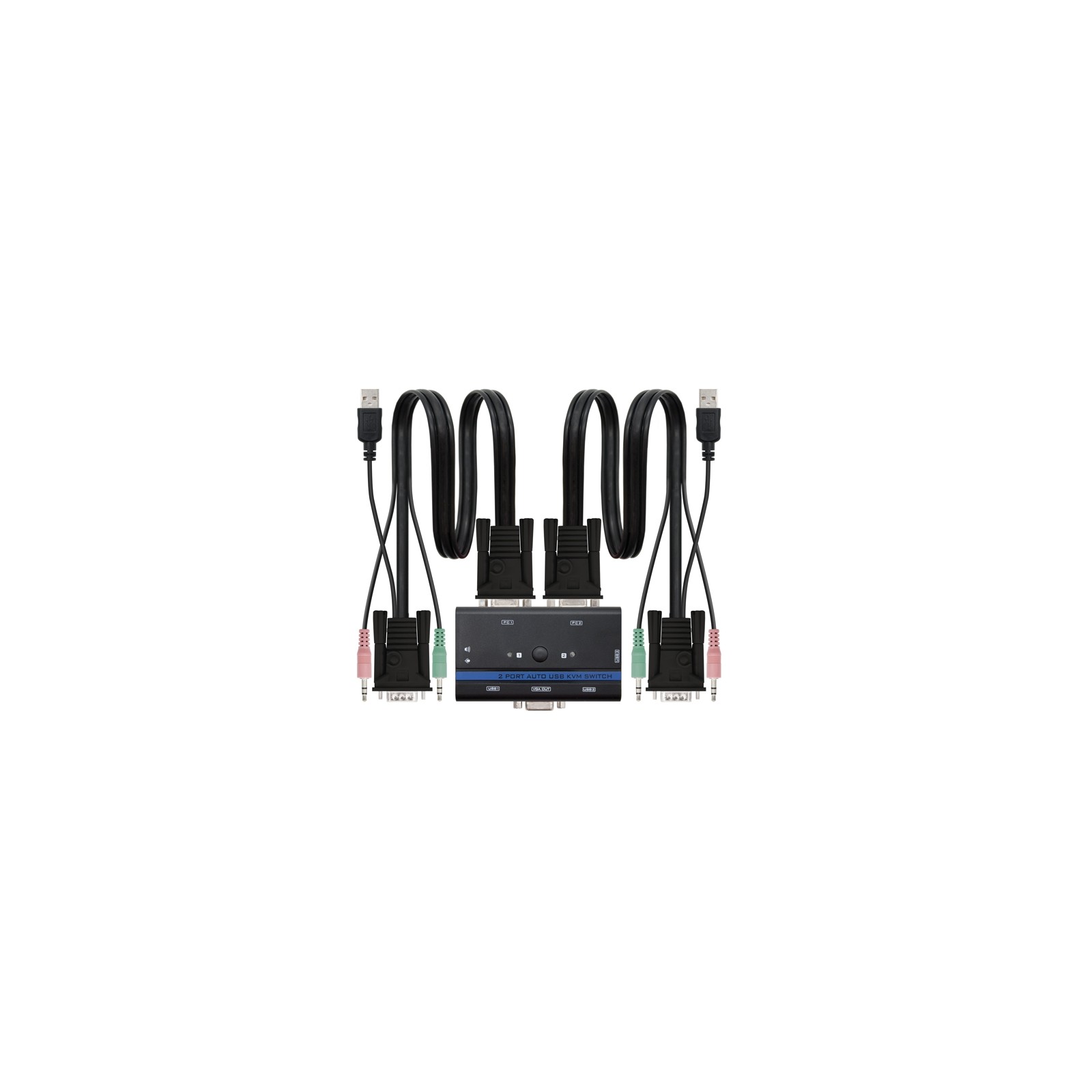 KVM Switch VGA USB 1U-2PC + Cable Nanocable