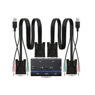 Conmutador KVM VGA USB 1U-2PC + Cable Nanocable