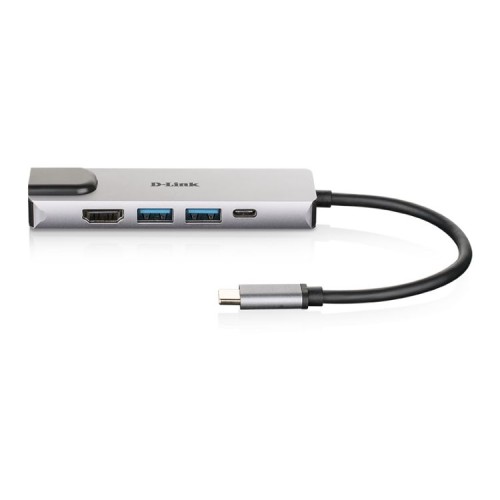 Estación de Acoplamiento D-Link USB-C 5 en 1 HDMI Ethernet Suministro Eléctrico