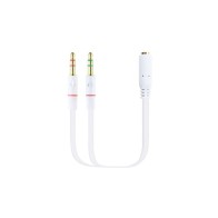 Adaptador Audio Jack 3.5/h 2 Jack 3.5/m 20cm Blanco Nanocable