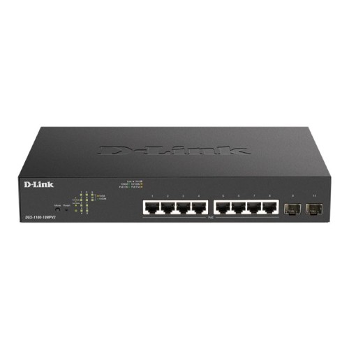 D-link 8 Ports Managed Switch with PoE+ and SFP