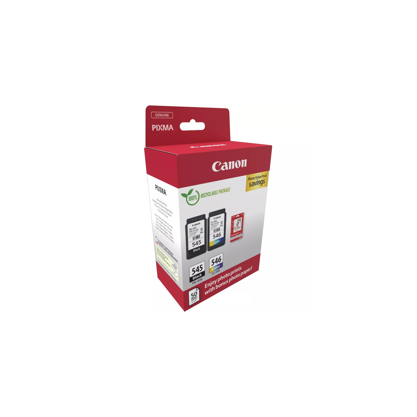 Canon PG545 + CL546 Ink and Photo Paper Pack