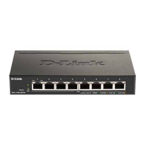 D-Link 8-Port 10/100/1Gbit PoE EasySmart Switch