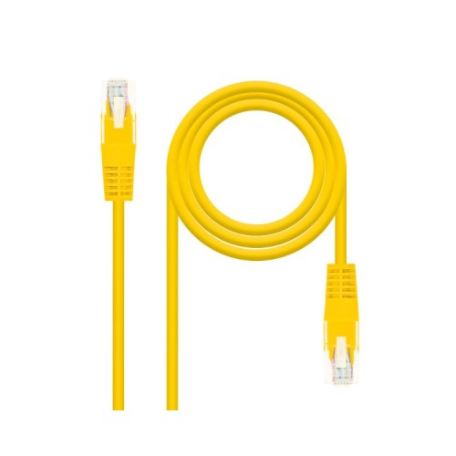 Cable de Red Latiguillo RJ45 UTP Cat6 0.25M Amarillo Nanocable