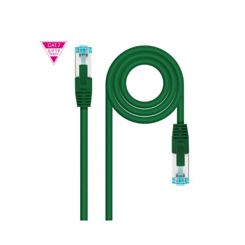 Nanocable Cat7 LSZH S/FTP Cable 600MHz AWG26 0.25m Green