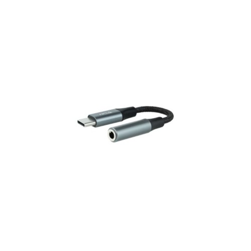 Cable Adaptador Audio USB-C a Jack 3.5 11cm Negro/Gris Nanocable