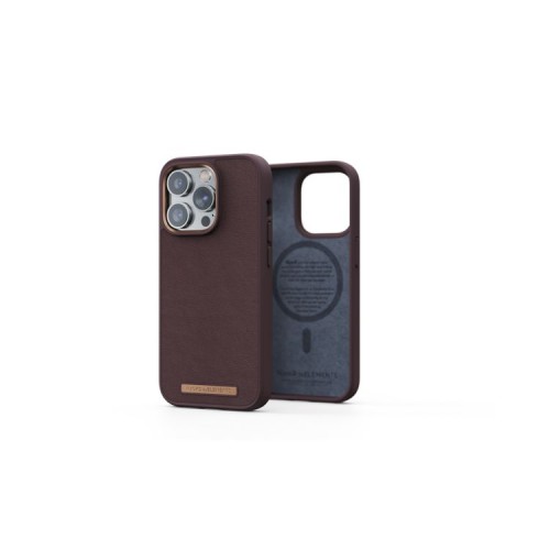 Njord MagSafe Leather Case iPhone 14 Pro Dark Brown