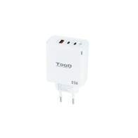 Cargador Pared/Viaje GAN 2xUSB-C + USB-A/QC 65W Blanco Tooq