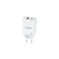 Cargador de Pared/Viaje Tooq 45W USB-C/PD + USB-A/QC Blanco