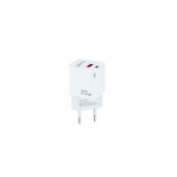 Cargador Pared/viaje Usb-c/pd + Usb-a/qc 20w Blanco Tooq