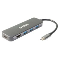 Estación de Acoplamiento D-link USB-C 5 en 1 con HDMI y Suministro de Energía