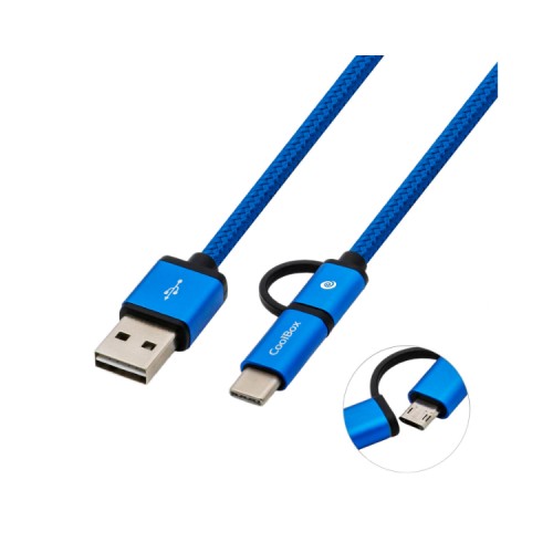 Cable Multi USB 2.0 1m Azul Coolbox