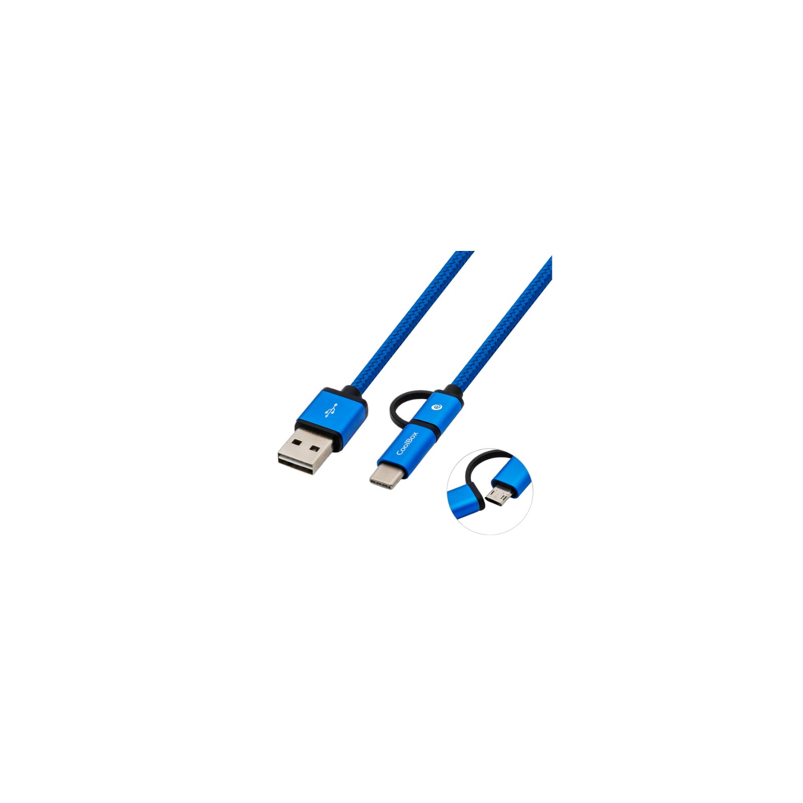 Cable Multi USB 2.0 1m Azul Coolbox