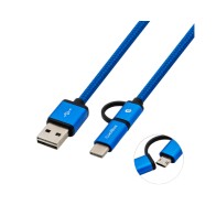 Cable Multi USB 2.0 1m Azul Coolbox