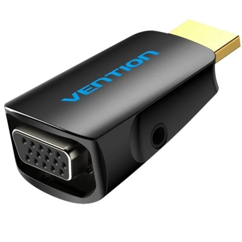 HDMI to VGA Adapter with 3.5mm Audio Jack Black Vention