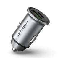 Car Charger USB-A + USB-C 20W Gray Vention