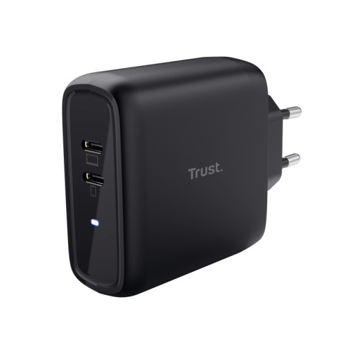 Cargador Pared/Viaje 2xUSB-C 65W Maxo Negro Trust