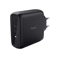 Dual USB-C Wall/Travel Charger 65W Trust Black