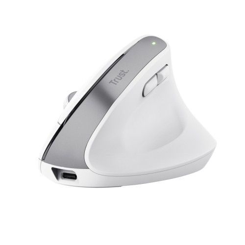 Ratón Óptico Wireless Ergonómico Vertical Bayo+ Blanco Trust