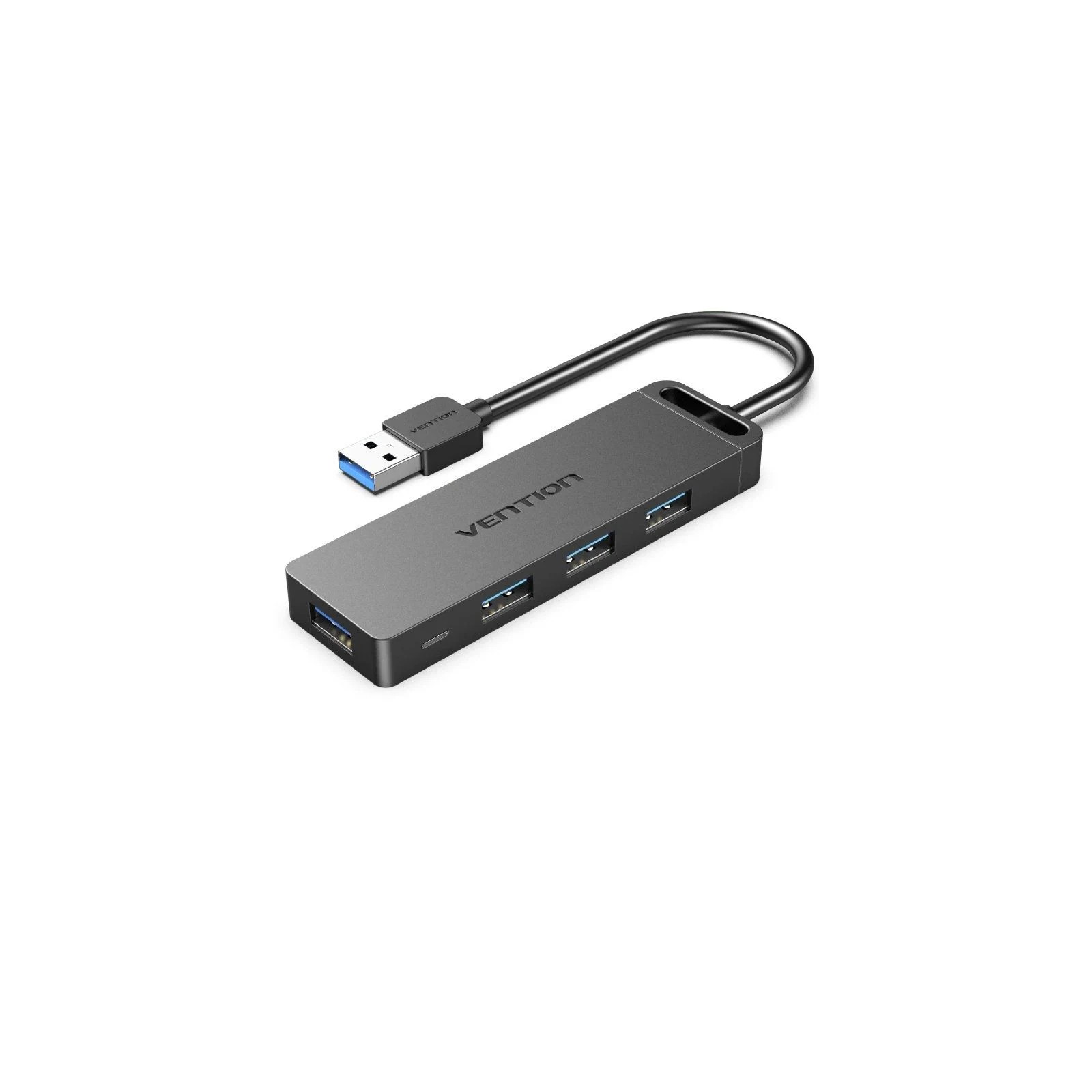 Concentrador USB 3.0 VENTION 4 Puertos Soporte Micro USB Gris