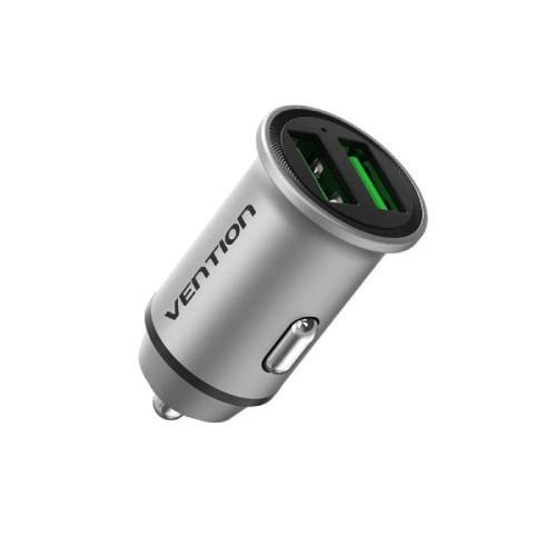 Vention Dual USB Car Charger 18W Grey