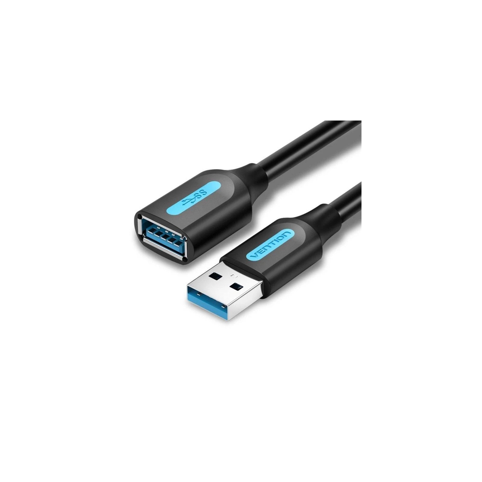 Cable Alargador USB 3.0 Macho a Hembra 0.50M Negro Vention