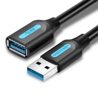 Cable Alargador USB 3.0 Macho a Hembra 0.50M Negro Vention