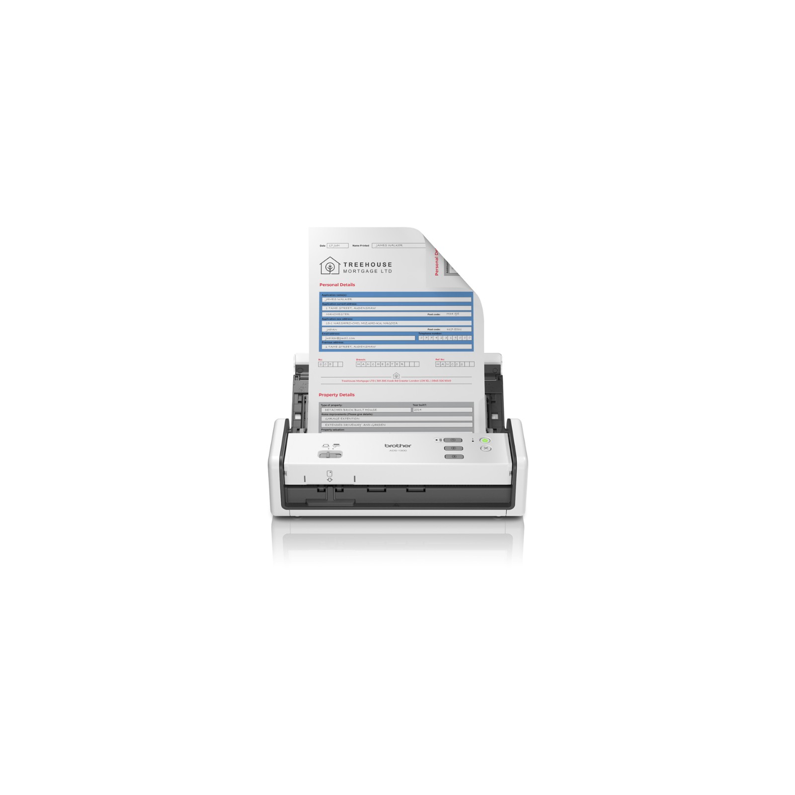 Brother ADS-1300 White Compact Scanner