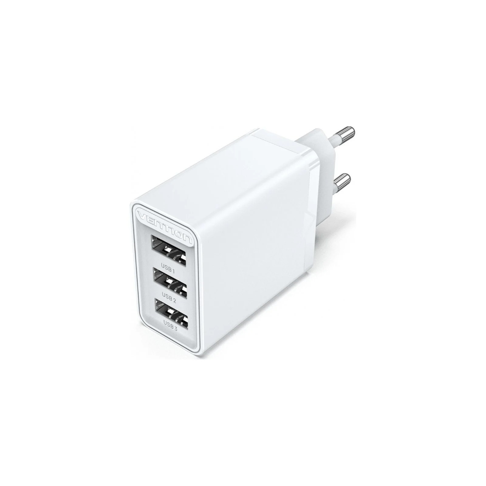 Vention Wall/Travel Charger 3xUSB-A 12W White