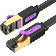 Cable de Red Latiguillo RJ45 Cat 7 STP 1M Negro Vention