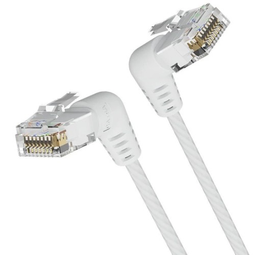 Cable De Red Latiguillo Acodado Rj45 Utp Cat6a Awg32 0.5 M Blanco Vention