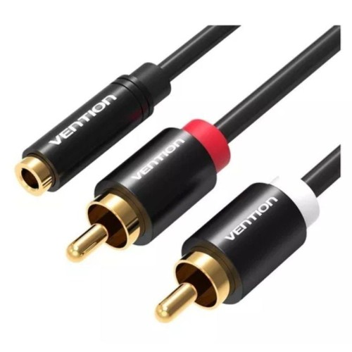 3.5mm Jack to 2xRCA Audio Cable 1M Black Vention