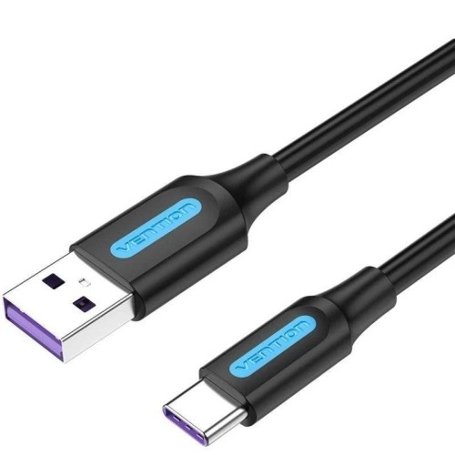 Cable USB-A a USB-C M-M 0.5m Negro Vention