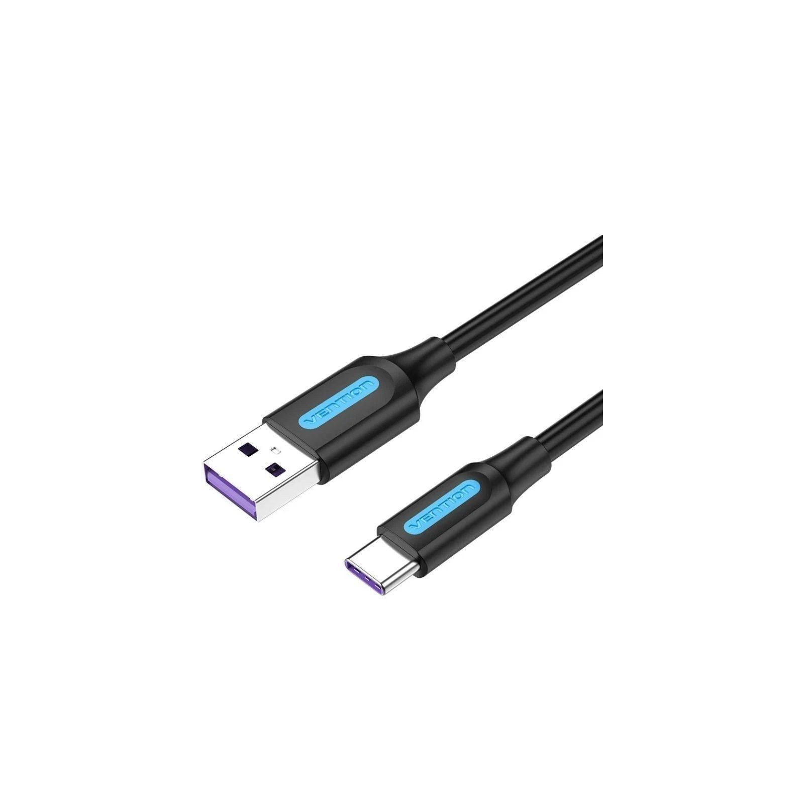 Cable USB-A a USB-C M-M 0.5m Negro Vention