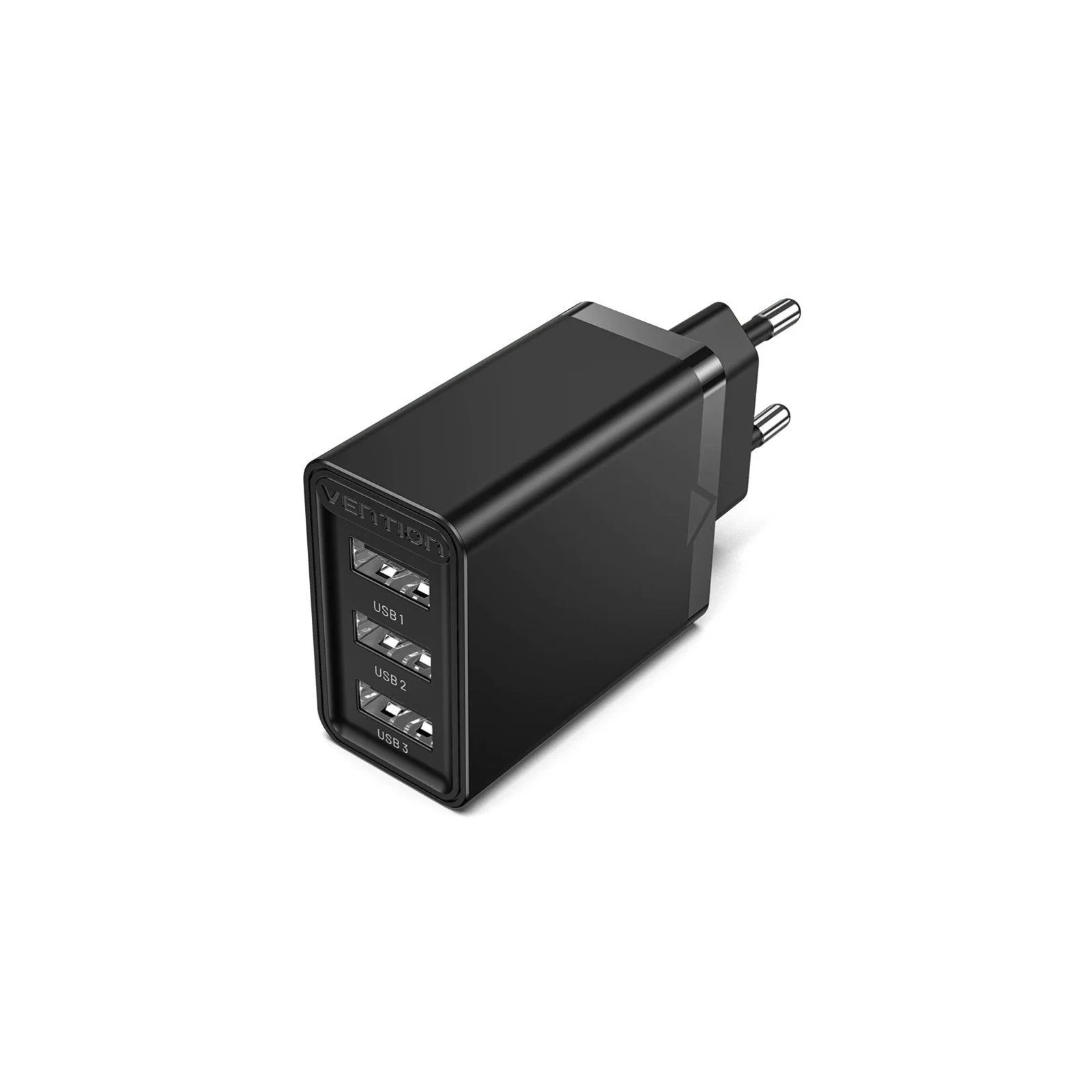 Cargador de Pared/Viaje 3xUSB-A 12W Negro Vention