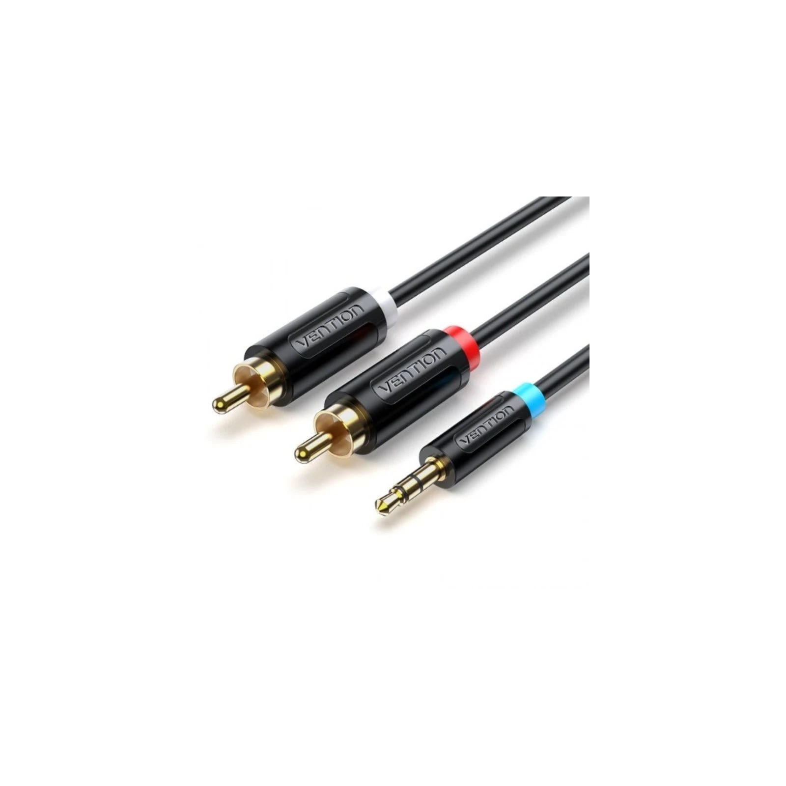 Stereo Audio Cable 3.5mm Male to 2 RCA Male 2m Black