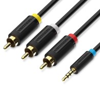 1.5M 3.5mm to 3 RCA Stereo Audio Cable by Vention