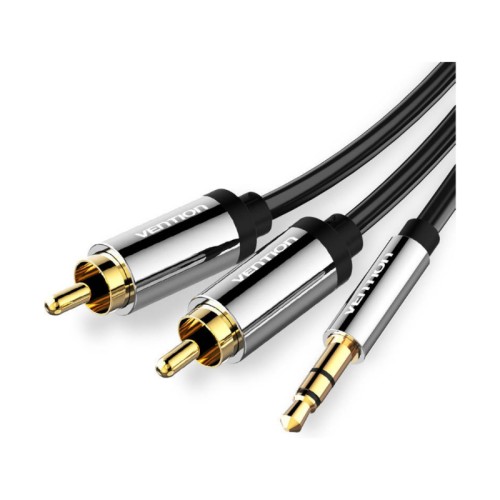 Cable de Audio Vention 3.5mm a 2 RCA 5M Negro