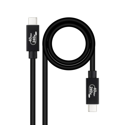 Cable USB-C 4.0 40Gbps 1.8M Negro