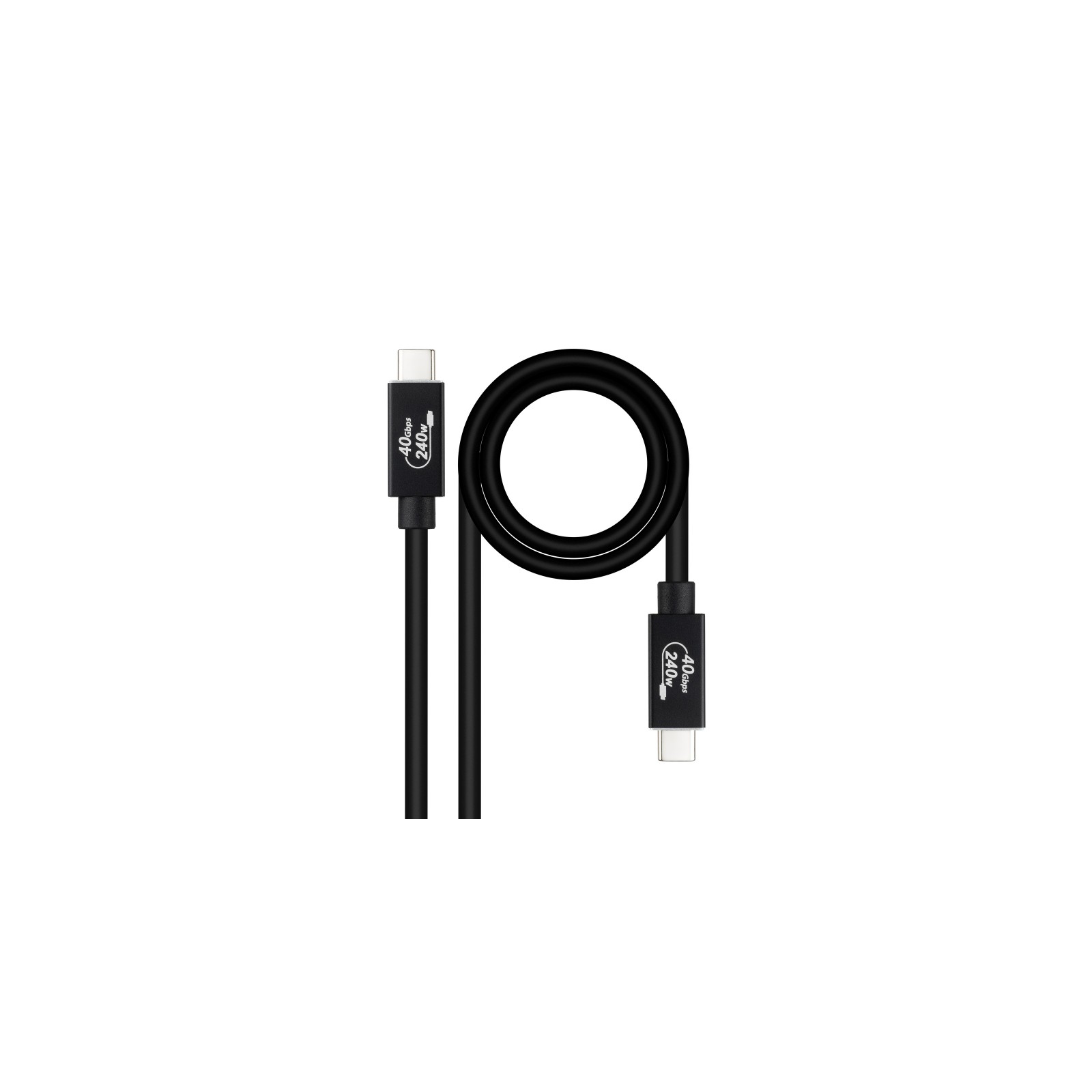 Cable USB-C 4.0 40Gbps 1.8M Negro