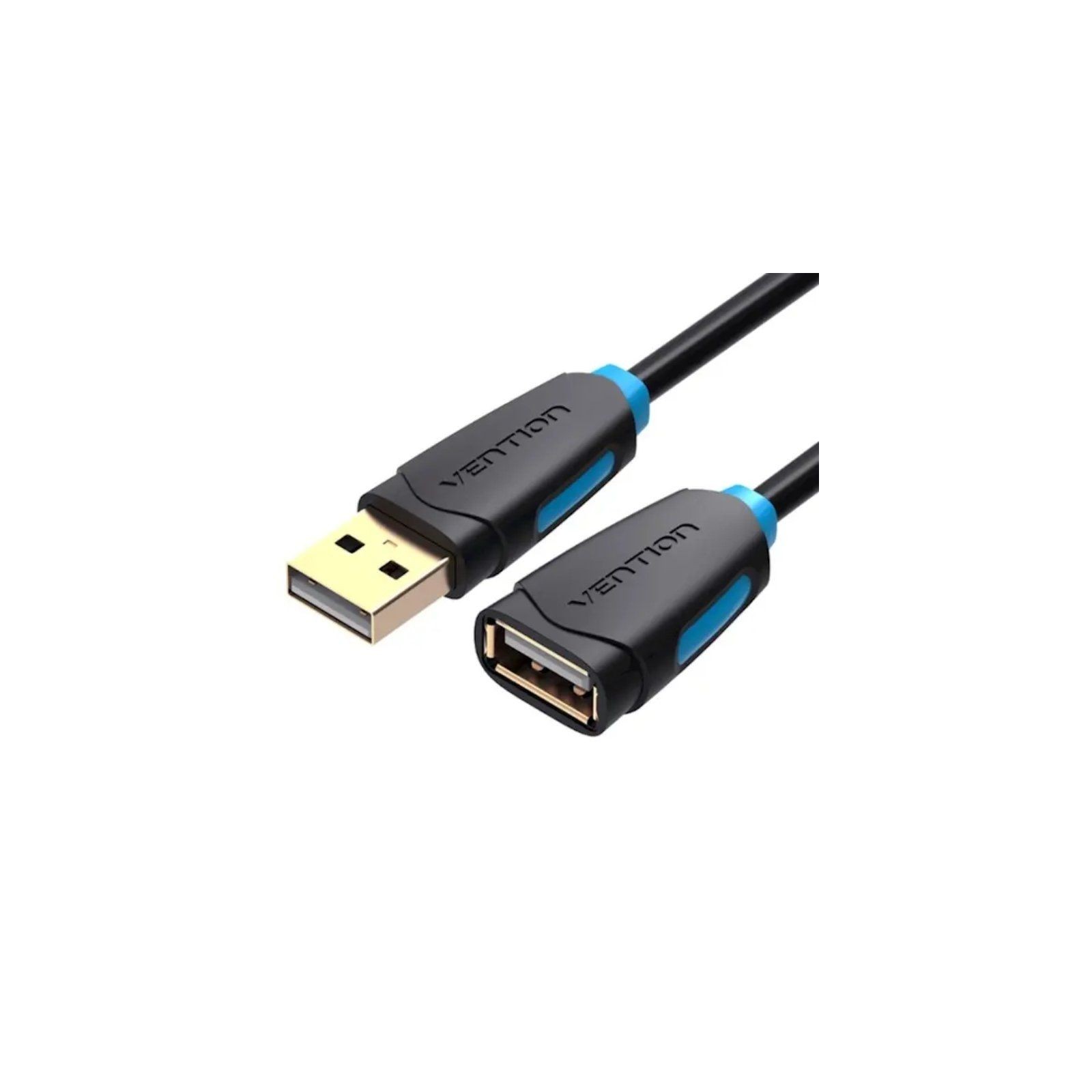 Cable Alargador USB 2.0 M/H Conector Dorado 1 M Negro Vention